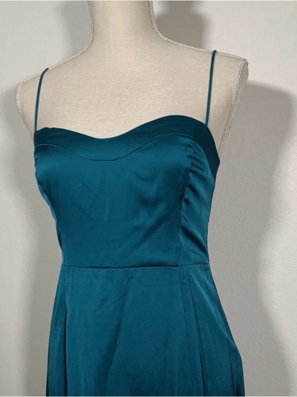 Abercrombie Teal Midi Dress with Side Slit - Camille Small New - Picture 2 of 6